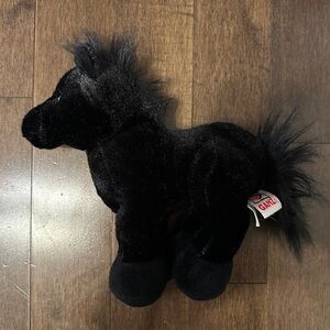 GANZ Webkinz Black Plush Horse with Fluffy Mane